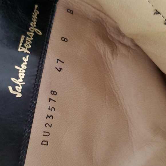 Salvatore  Ferrogamo Leather Boots Size 8 - Picture 3 of 10